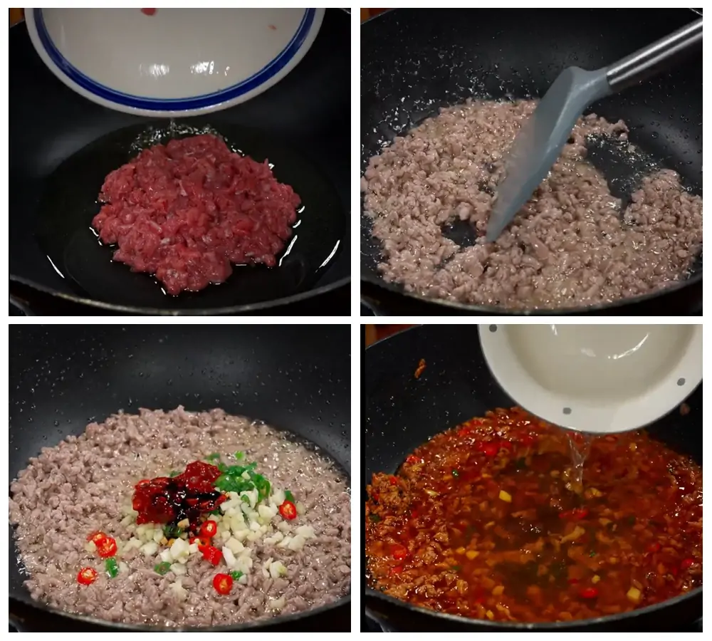 Sautéing the Ground Pork